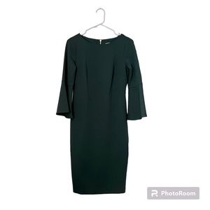 COPY - NWT Calvin Klein Womens Size 4 Emerald Green Bell Sleeve Evening Dress